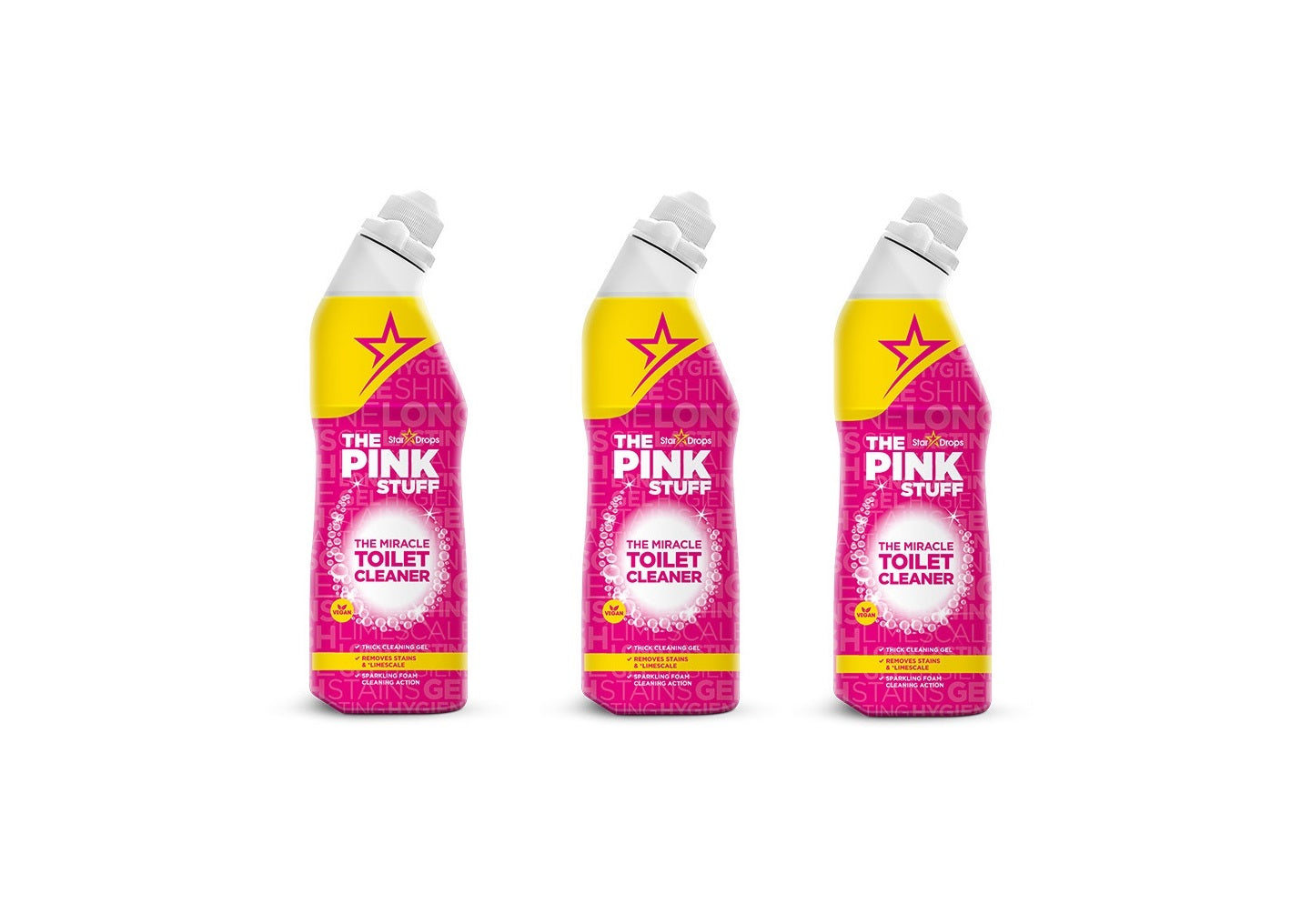 The Pink Stuff - 3x 750 ml - Wonder Toilet Cleaner - THE Wonder Cleaning Agent - The Miracle Cleaner