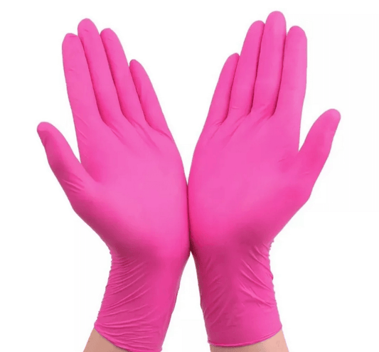 Pink Cleaning Gloves Nitrile - 20 pieces