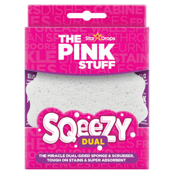 Le Pink Stuff Squeezy - Éponge à récurer double face blanche