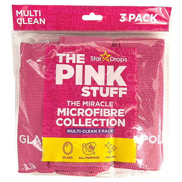 Le Pink Stuff Chiffon en microfibre rose (3 pièces)