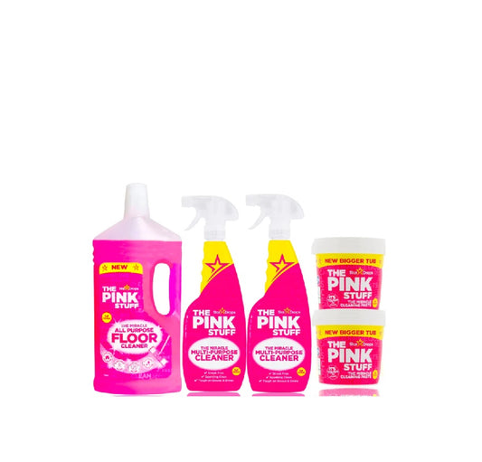 Le Pink Stuff - Ensemble de salon comprenant un nettoyant pour sol, un nettoyant tout usage, de la pâte merveilleuse