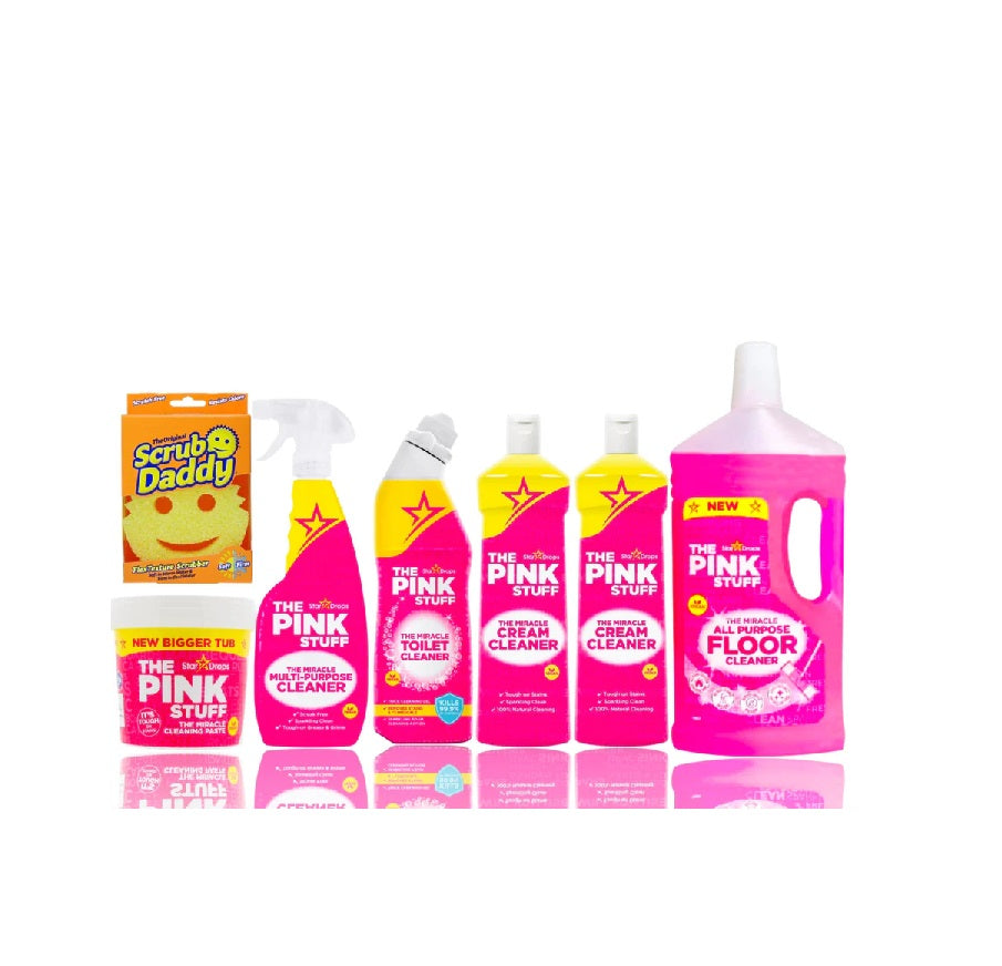 Pink Stuff Mega Set - Scrub, Pasta 850g, Allesreiniger, Toilette, Creme Reiniger, Bodenreiniger