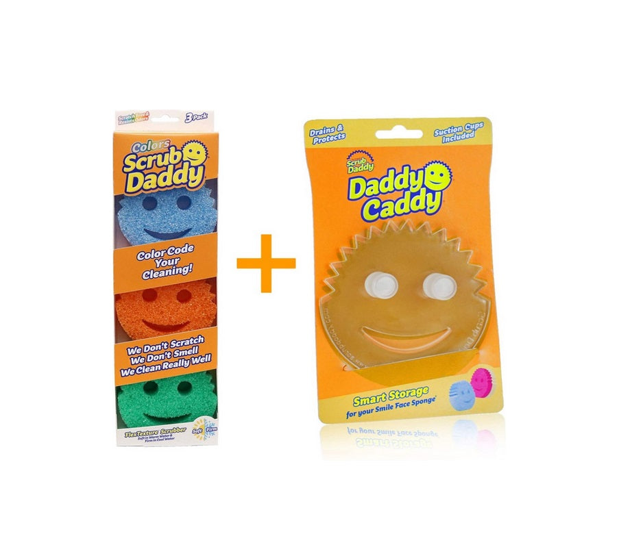 Scrub Daddy + Houder - Spons 3 Kleuren - Daddy Caddy