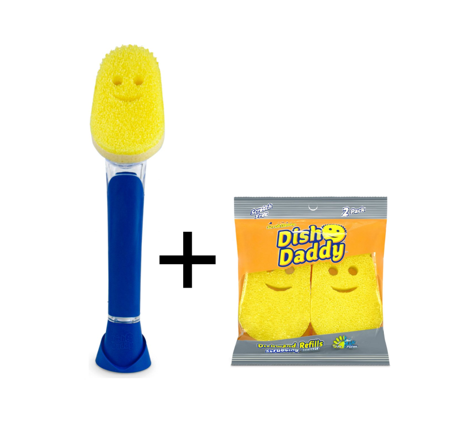 Scrub Daddy Éponge à Vaisselle - Incl. 2 Éponges Supplémentaires - Bleu